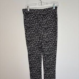 CHICO'S (size 1) Fabulously Slimming Leggings Womens 8 Black Gray Tummy Control
